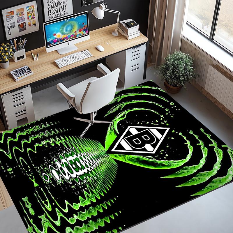 Borussia Monchengladbach Pattern Rug, Indoor/Outdoor Mat, for Picnic, Gameroom, Bedroom, Office, Living Room, Home Decor Carpet, Birthday Gift
