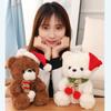 23CM New Christmas Hat Teddy Bear Plush Toys Cute Teddy Dolls Stuffed Soft