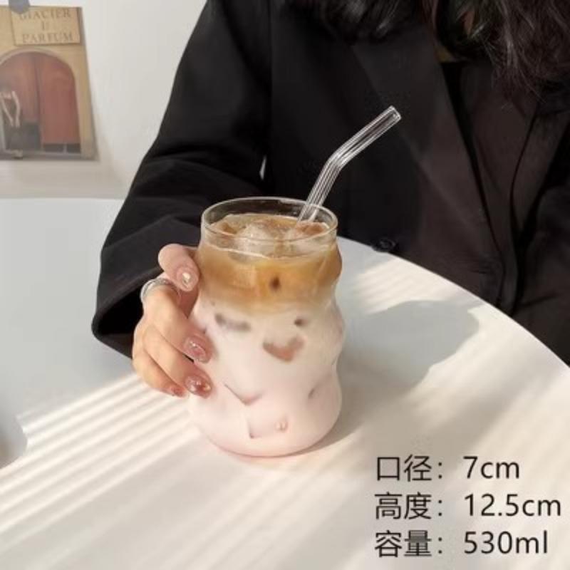 Боросиликатные стаканы Ins Style, красивая кофейная чашка, бытовая, сок с соломой, молочная резьбовая чашка Cloud Cup