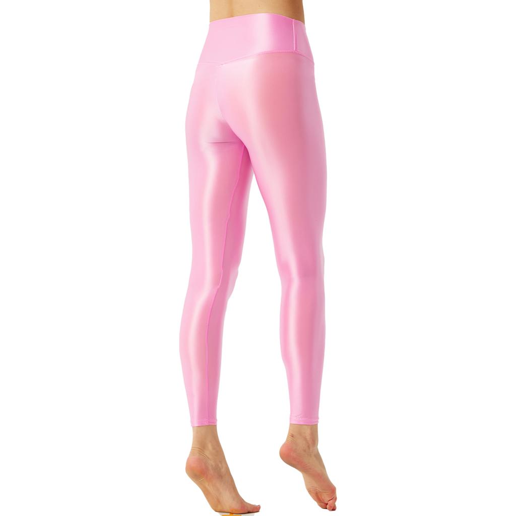 Женские леггинсы, однотонные глянцевые эластичные спортивные штаны, колготки для йоги, тренировок, танцев, брюки