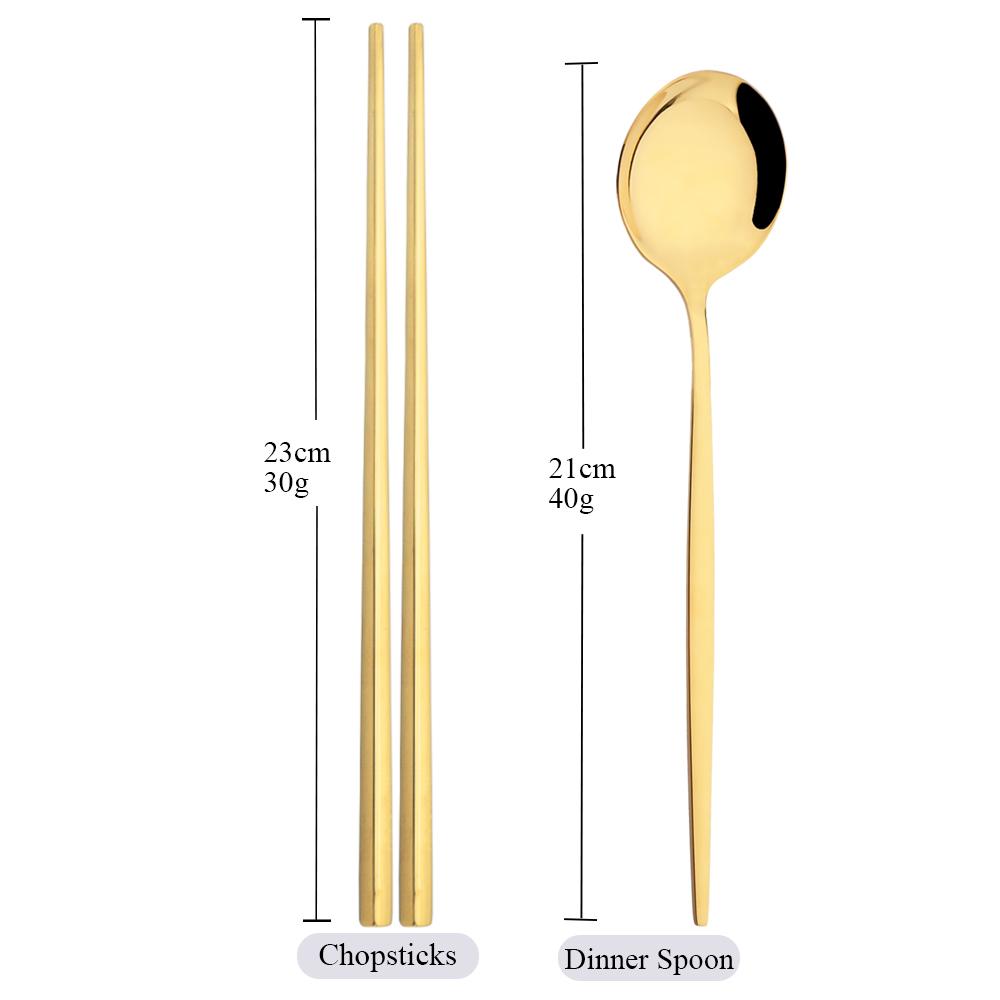 2 шт. портативная черная посуда из нержавеющей стали, набор столовых приборов, ложка, палочки для еды, набор западных обедов, ужинов, дорожная посуда