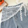 Fashion Lace Splicing Strap Decoration Foreign Style Triangle Towel Fart Curtain Apron Chic Pure Desire Style Short Skirt