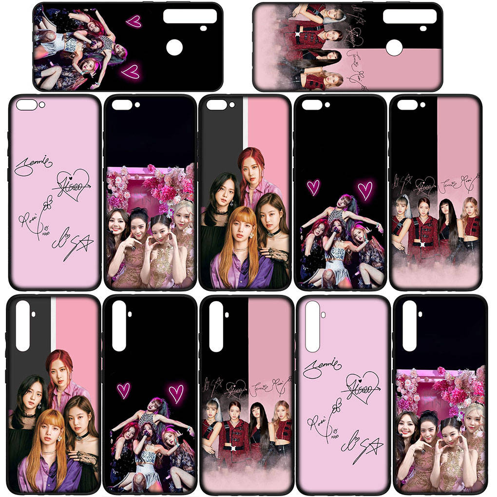 Для Samsung Galaxy S24 S23 iPhone 16 15 14 Xiaomi Redmi Note 13 12 11 10 8 Plus 9 Pro Max X XR чехол для телефона розовый корейский черный Kpop OPPO Huawei чехол