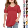 Children Fold T-shirts With Short Sleeves Round Collar Leisure Coat T-shirt In Summer