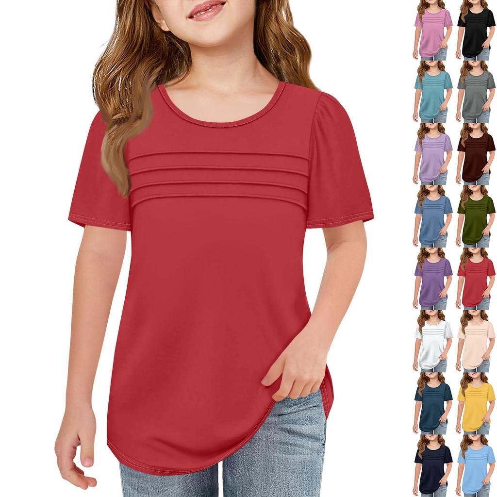 Детские футболки с короткими рукавами и круглым воротником, футболка для отдыха на лето