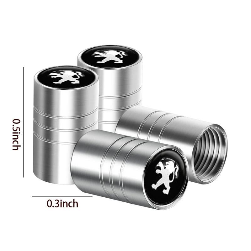 4Pcs/Set Lion Emblem Car Wheel Tire Valve Caps Rim Stem Dust-proof Covers For Peugeot 206 207 307 308 408 3008 2008 5008 508