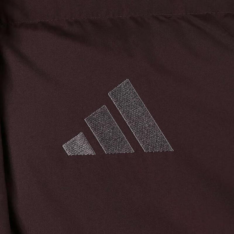 Adidas FW24 Бренд Логотип Ветрозащитный Теплый Длинный Пуховик Женская Верхняя Одежда Бордовый JV6198