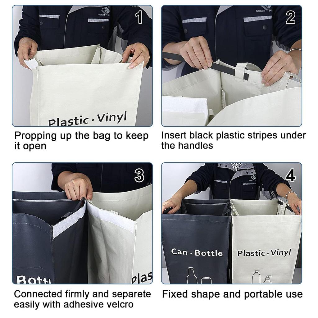 Recycling Bin, Separate Large Recycle B for Kitchen - Indoor Home Trash Bin, Recyclable Waste Trash Sorting Organizer, Durable, Washable, Affordable