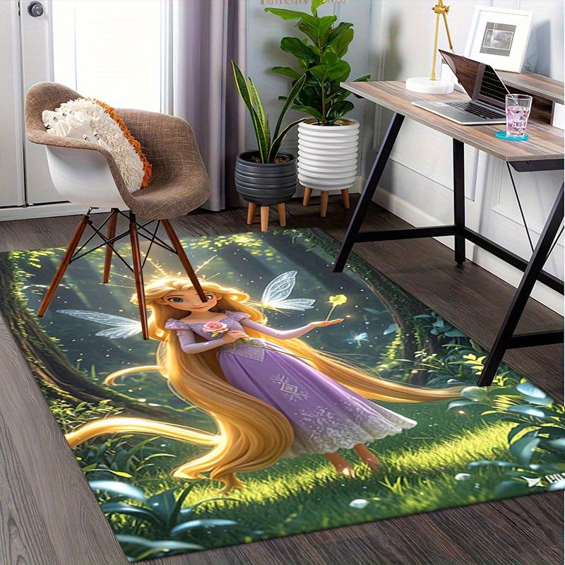 3D Printed Fairy Tale,Princess,Rapunzel Anti-Slip Rug - Machine Washable Office Rug for Living Room, Bedroom, Office - Multiple Sizes