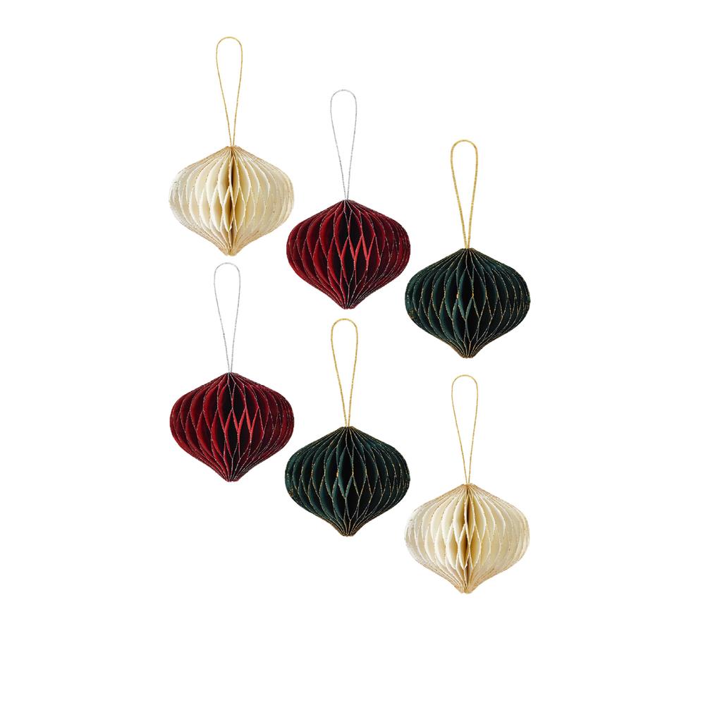 New Year Christmas Tree Paper Honeycomb Hanging Decoration Lantern Pendant Home Party Birthday Decor Ornament Easy Assemble