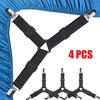 12 Clips Adjustable Elastic Bed Sheet Holder Non-Slip Mattress Grippers Black/White