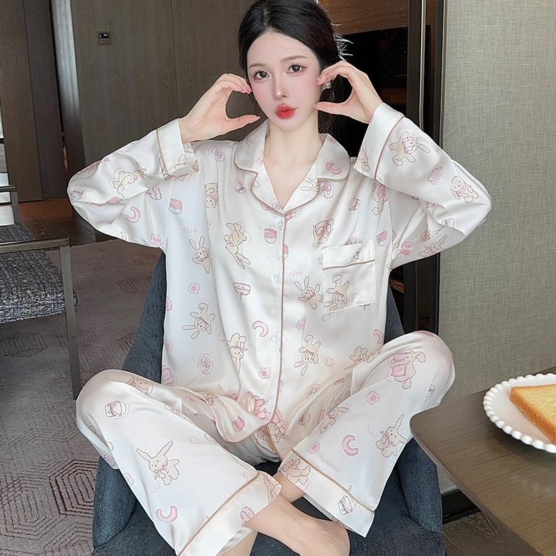Пижама женская с длинными рукавами пижама костюм с цветочным принтом высококачественная можно носить на улице домашняя одежда пижама