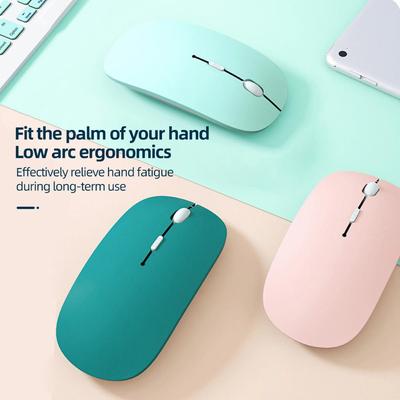 Цветная беспроводная Bluetooth-мышь, оптическая, с двумя режимами, подходящая, бесшумная, компьютерная, игровая, эргономичная, для офиса, бизнеса, ноутбука