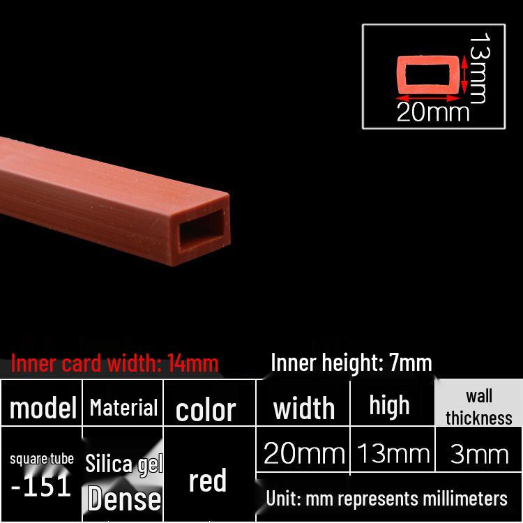 High-Temperature Resistant Silicone Square Tubing: Durable, Customizable, Aging-Resistant Rubber Sheath and Hollow Sealing Strip.