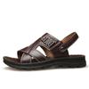 Летние мужские брендовые мягкие и дышащие мужские сандалии черные кожаные сандалии мужские уличные коричневые пляжные сандалии для мужчин