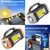 2025 Powerful LED Flashlight USB+Solar Rechargeable Flashlight COB Outdoor Camping Torch Portable Searchlight Power Bank Outdoor