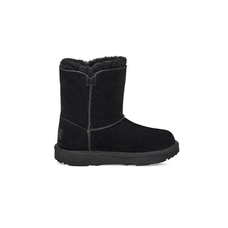UGG Bailey Zip Short Plush Snow Boots Kids Boots Black 1123613T-BLK