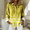 Women's Shirt Blouse Print Button Long Sleeve Casual Basic Shirt Collar Regular Top