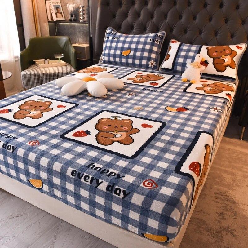 Зимняя теплая простыня, эластичное покрывало, защитный чехол для матраса, мягкое на ощупь постельное белье, фланелевая простыня, индивидуальный размер