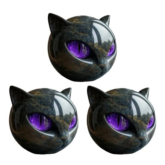 Мини Кошка Камень Полимерная Кошка Голова Фигурка Коллекционный Целебный Камень Мраморная Текстура Кошка Камень Сувенир Подарок для Любителей Кошек Женщин Мужчин