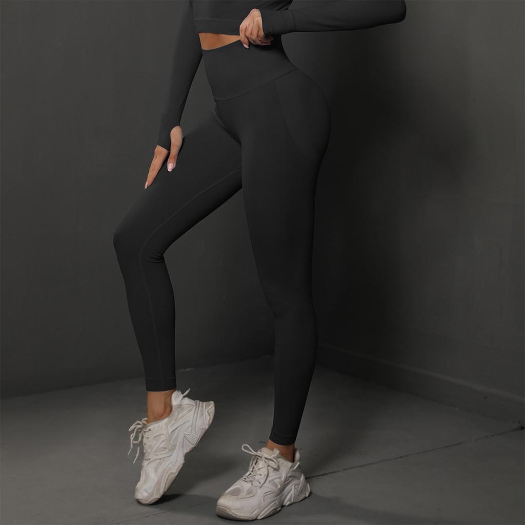 Модные женские бесшовные цветные леггинсы для йоги с высокой талией, штаны для бега и фитнеса