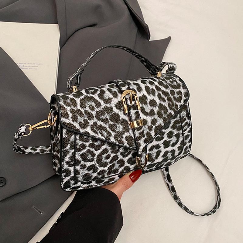 Summer New Design Y2k Leopard Print Small Flap Bag Motorcycle Style Women's PU Leather Shoulder Crossbody Bag