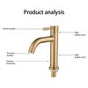 304 Faucet Home Brushed Gold Stainless Steel Basin Faucet Bathroom Cold Water Faucet Deck Mounted Bathroom Vessel Sink