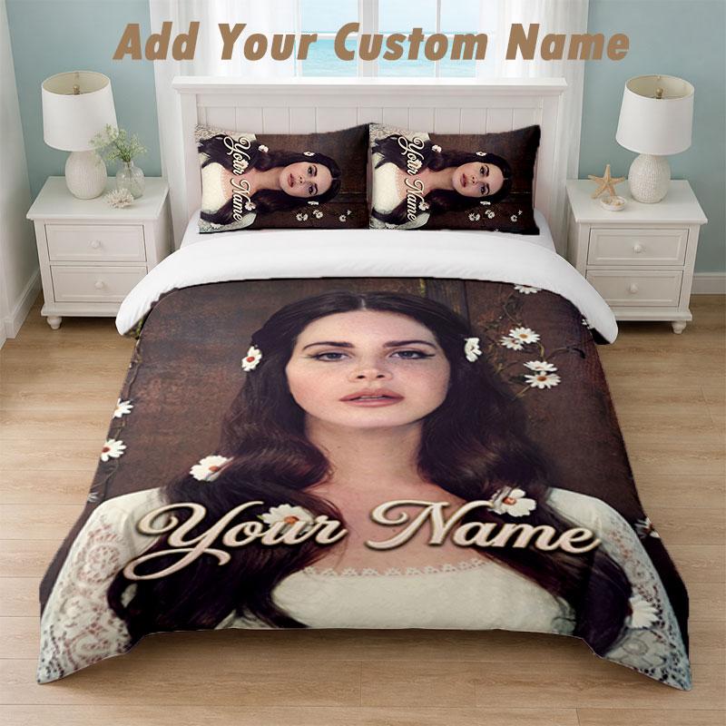 Bedding Set 1 Duvet Cover 2 Pillowcases Lana Del Rey Print Soft Bed Linen Bedroom Decor