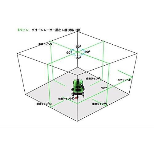 FUKUDA 5-Line Green Laser Level EK-468G J 4 Verticals & 1 Horizontal FUKUDA Laser Level Level Full-Line Measuring Instrument