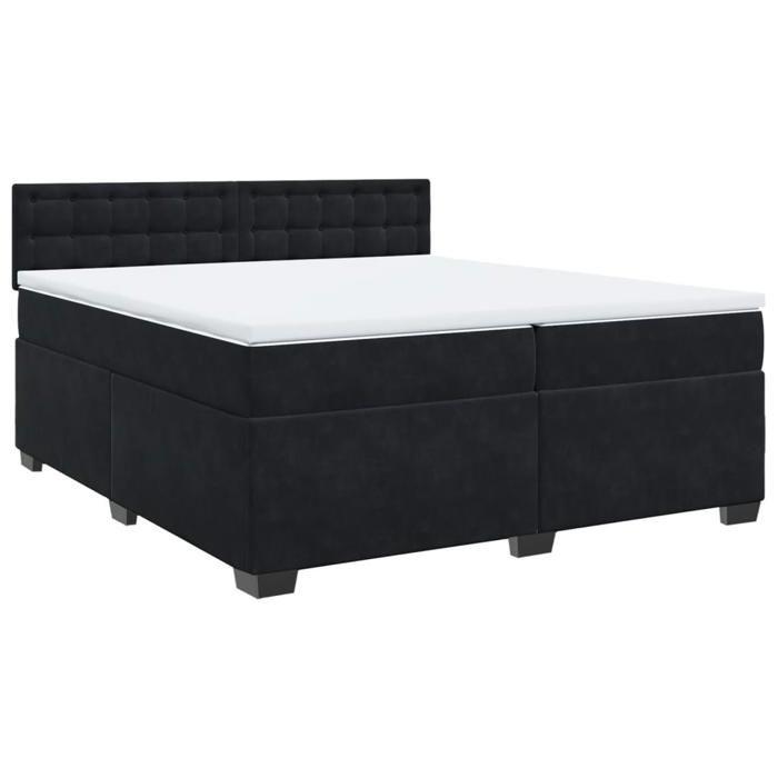 Maison Exclusive - Sommier à lattes de lit et matelas Noir 200x200 cm Velours