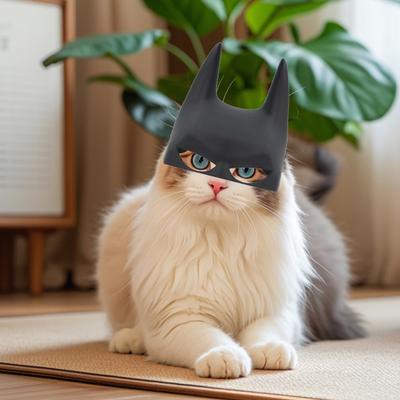 Маска кошки-летучей мыши, маска супергероя-кошки, маска кошки-летучей мыши для косплея, аксессуар для костюма питомца на Хэллоуин, вечеринку или костюмированное мероприятие.