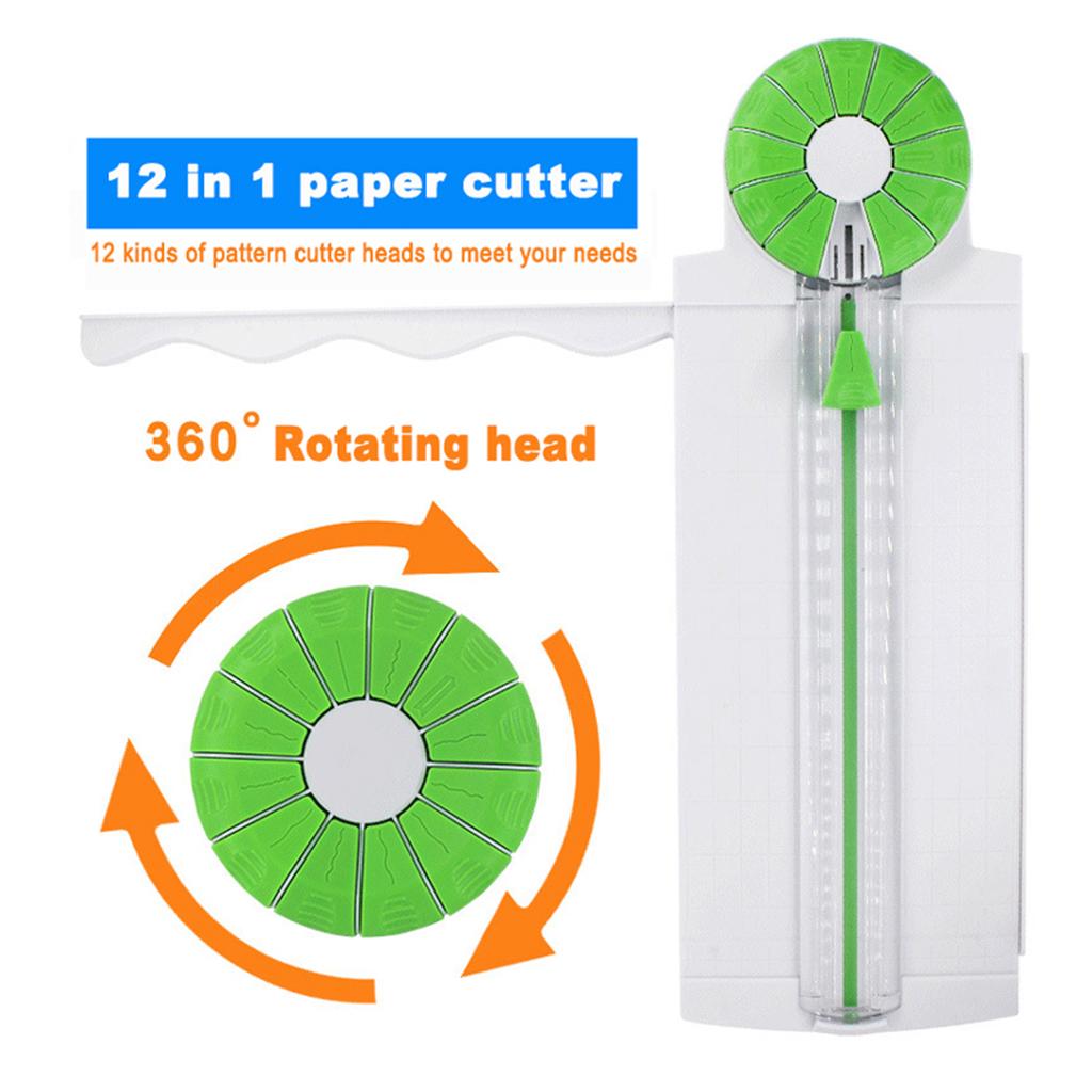 Мини-триммер для бумаги 12в1, роторный резак, длина обрезки А4, 12 различных форм, настольная резка бумаги