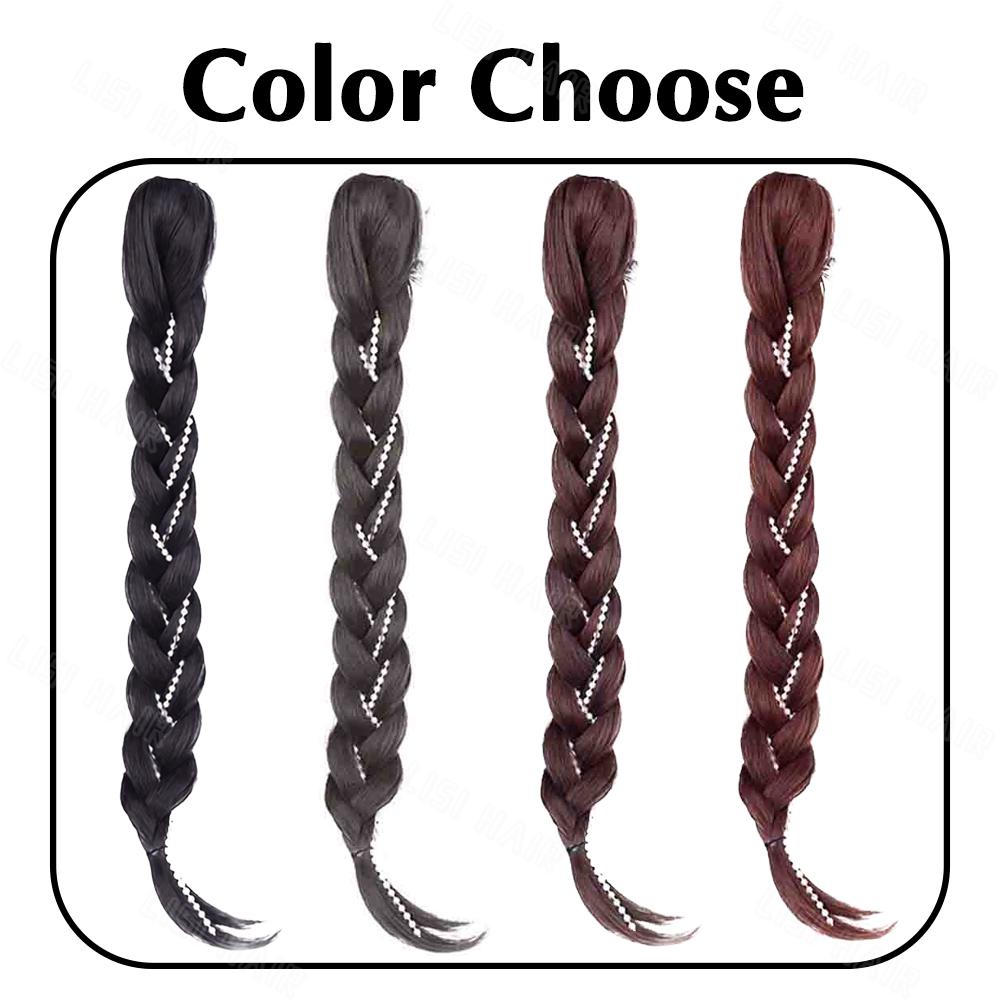 MERISIHAIR Синтетический длинный прямой гибкий плетеный хвостик натуральный черный для женщин повседневный косплей