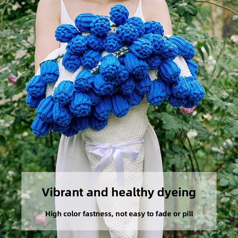 Country-style Rose Bouquet Blanket Valentine's Day Gift for Best Friends Knitted Hyacinth Wool Blanket