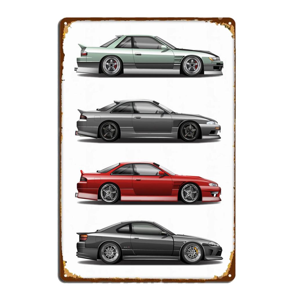 Спортивный автомобиль AE86 Параметры производительности Плакат Винтажные таблички Металлическая жестяная вывеска Гараж Бар Декор Тарелка Художественная настенная табличка Жестяные знаки