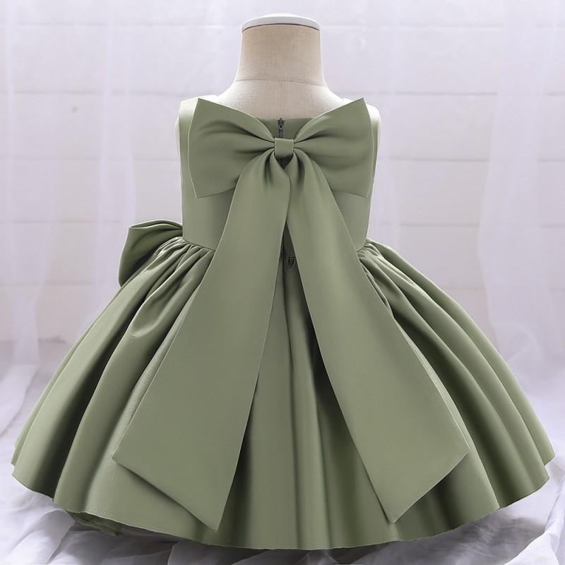 Baby Girls Birthday Party Dress Bow Princess Wedding Gown Kids Formal Occasion
