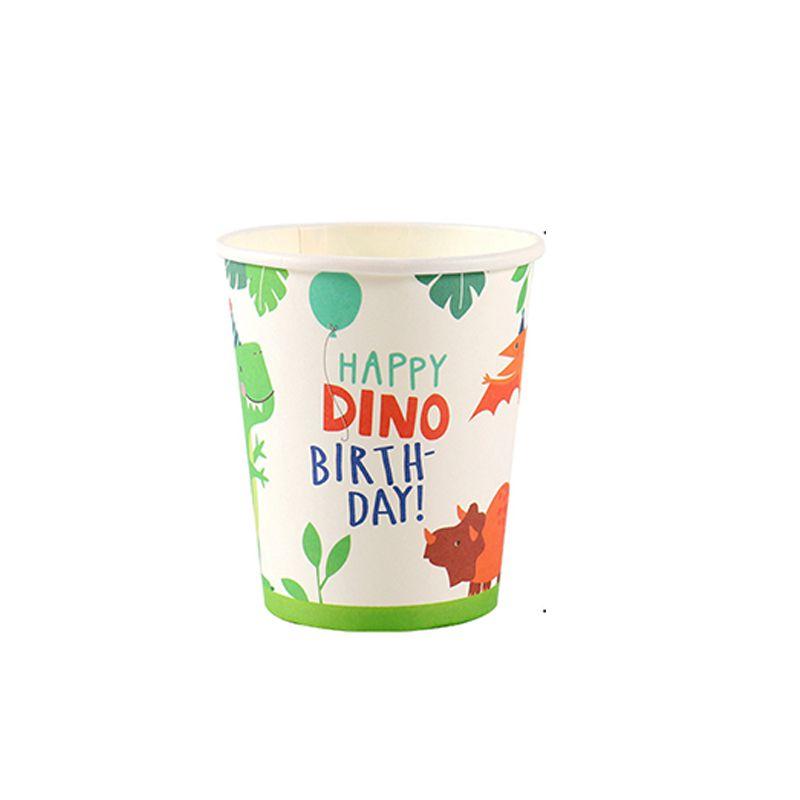Dinosaur Cartoon Party Birthday Supplies Tableware Plates Cups Banner Tablecloth