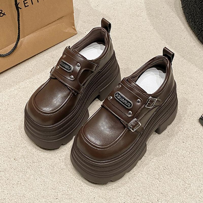 Модные женские кожаные кроссовки Новинка 2025 Весна Высокая платформа Шнуровка Повседневная обувь Толстая подошва 10 см Каблуки Обувь для ходьбы Zapatos Mujer