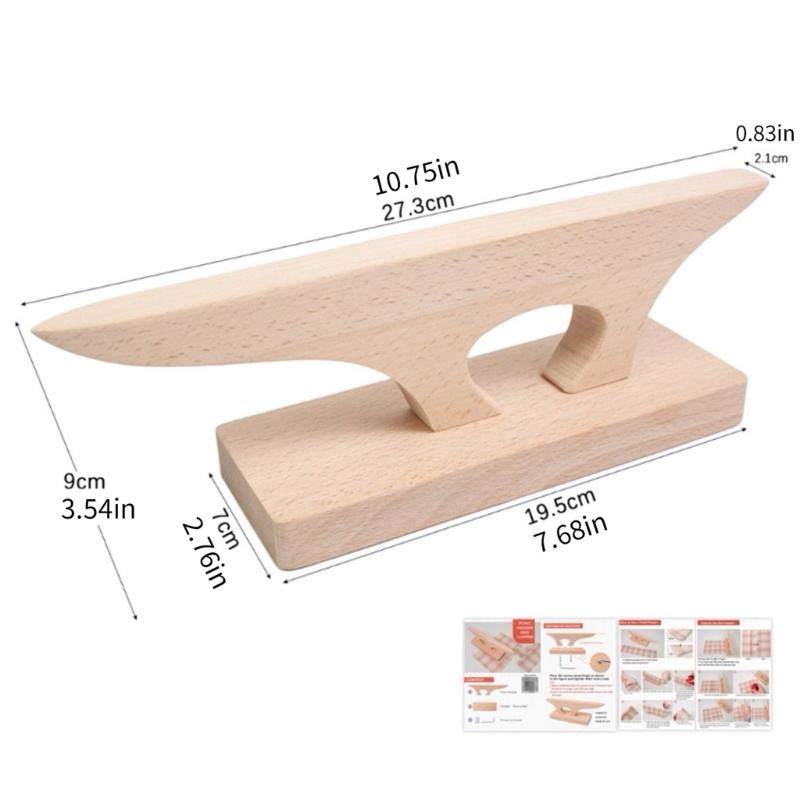 Wood Ironing Board for Fabric Pressing and Corner Flipping in Clothing Creation Sewing
