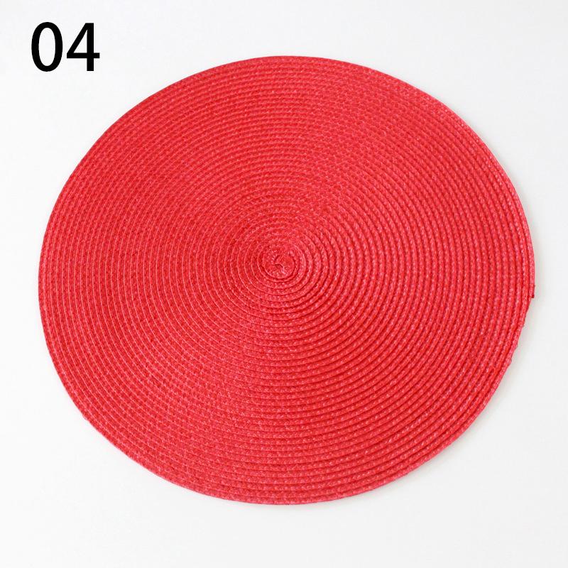 Round Placemats For Dining Table Coaster Heat-Resistant Placemats Stain Resistant Anti-Skid Washable Cotton Woven Tableware Mat
