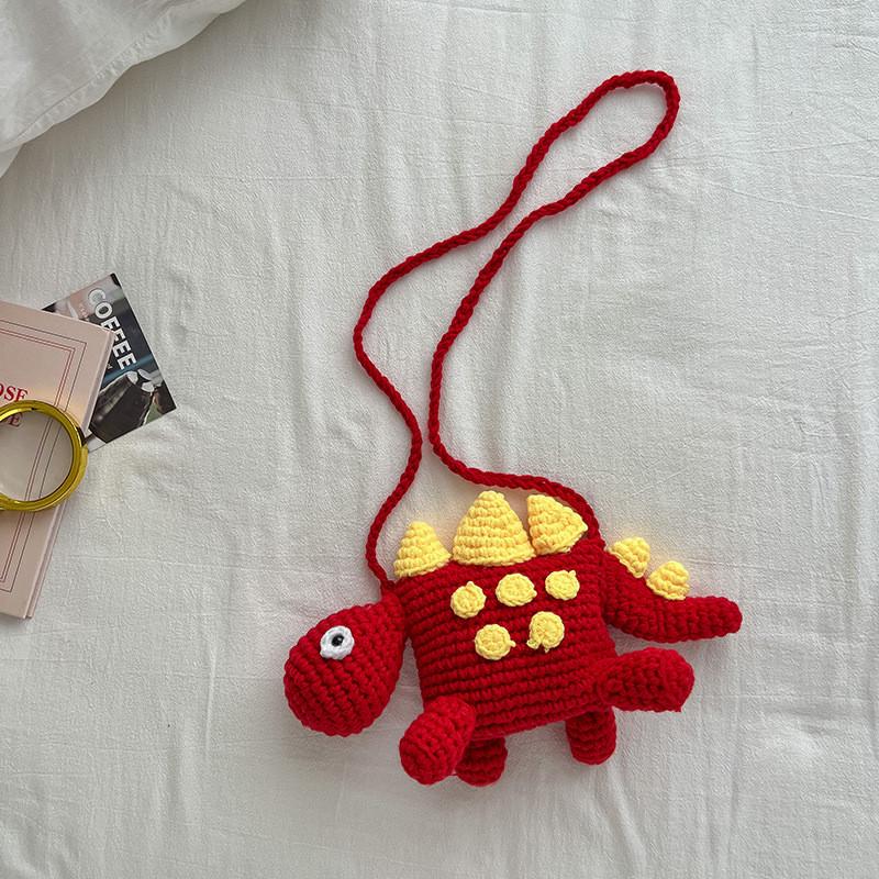 Dinosaur Cute Mini Cartoon Coin Purse Woven Bag For Boys And Girls Use Daily