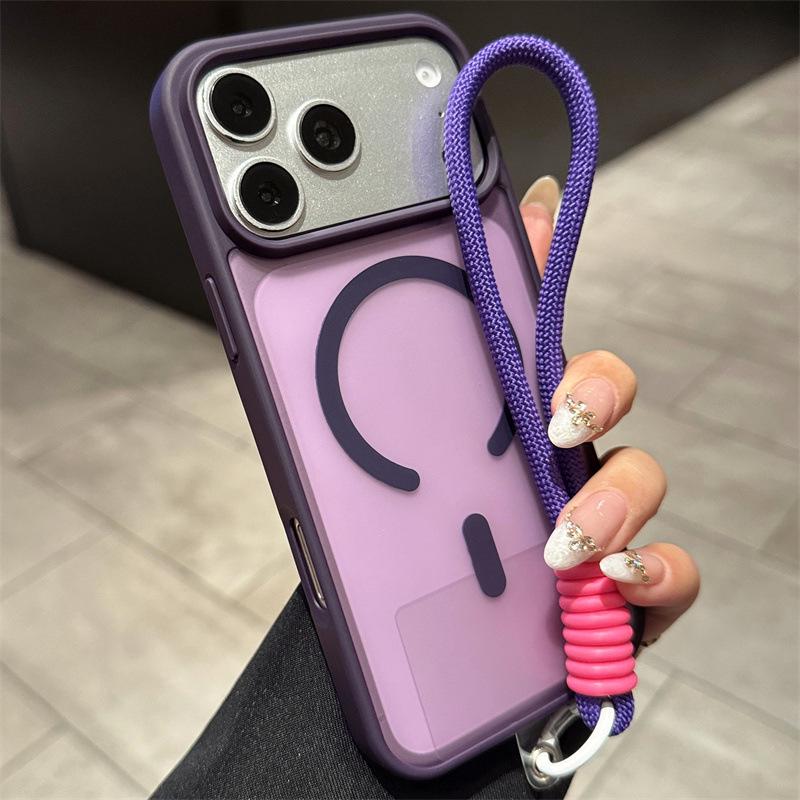 Матовый Магнитный Чехол для iPhone с Ремешком для Моделей 11, 12, 16, 17
