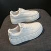 Thick Bottom Height-Increasing Leather White Shoes for Women Summer New Versatile Breathable Sneakers Casual Sneaker Women