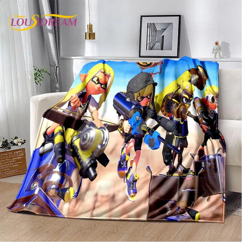Мягкое плюшевое одеяло с играми, Splatoon, мультфильмом, фланелевое одеяло, одеяло для гостиной, спальни, кровати, дивана, чехол для пикника Bettdecke