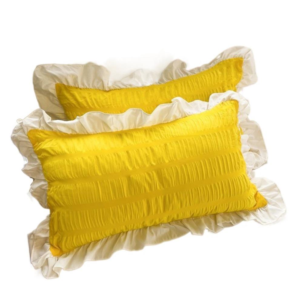 2PCS Soft Princess Pillowcase Candy Color Bedding Cover Cute Pillow Towel Bedroom