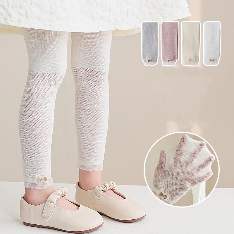 Новые летние хлопковые колготки для новорожденных девочек, детские колготки с бантом для девочек, детские колготки с вырезами