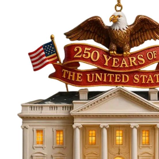 US 250th Anniversary Ornament Patriotic Xmas Tree Hanging Decor Collectible Keepsake Gift for Patriots History Lovers Veterans