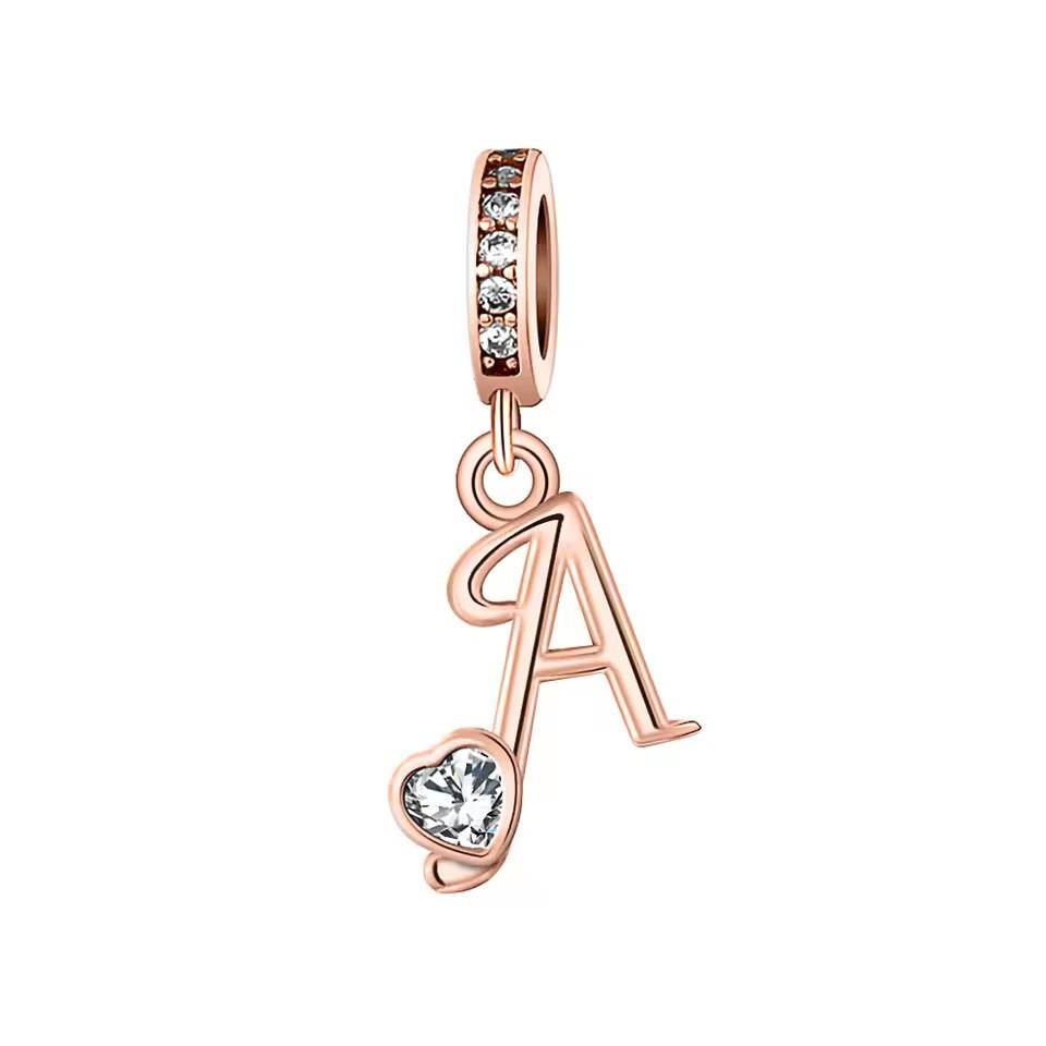 Новый медный с покрытием Rose Gold, Light Gold, двухцветный, с 26 английскими буквами, подвеска-шарм, совместим с браслетами, ожерельями, для самостоятельного изготовления украшений