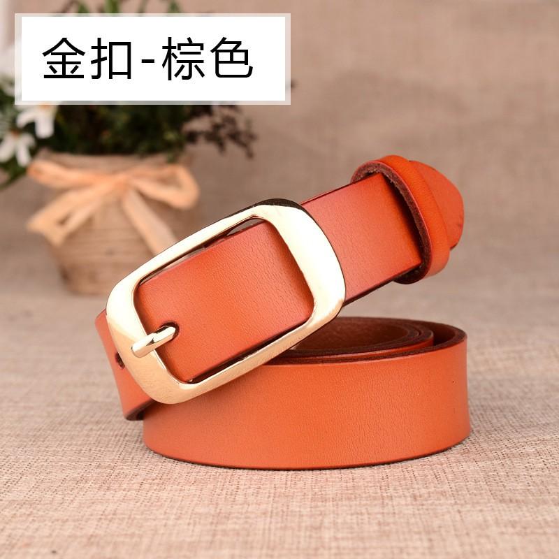 Womens Genuine Leather Belt Fashion Versatile Pin Buckle Waist Strap Ladies