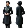 New Women Muslim Swimwear Slim Black Long Sleeve Islamic Swimsuit Summer Arab Beach Bikini Full Coverage Swimming Suit S-XL